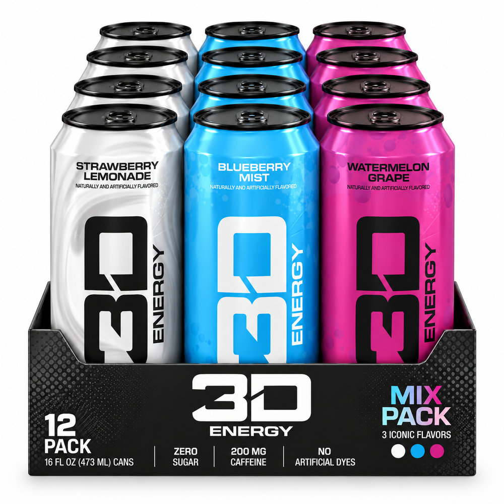 3D Energy – Pack Mix x12 | 12 Latas Surtidas 473 ml