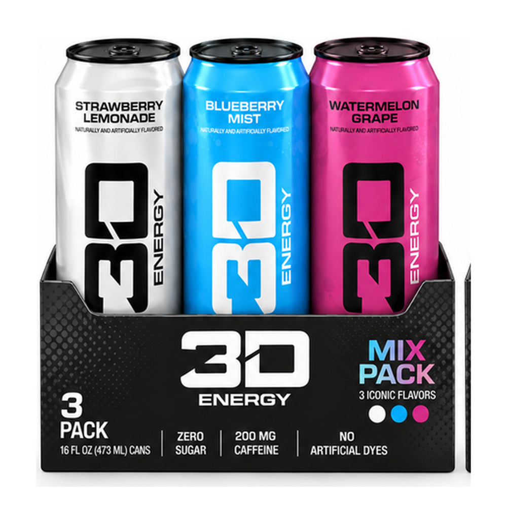 3D Energy – Pack Mix x3 | 3 Latas Surtidas 473 ml