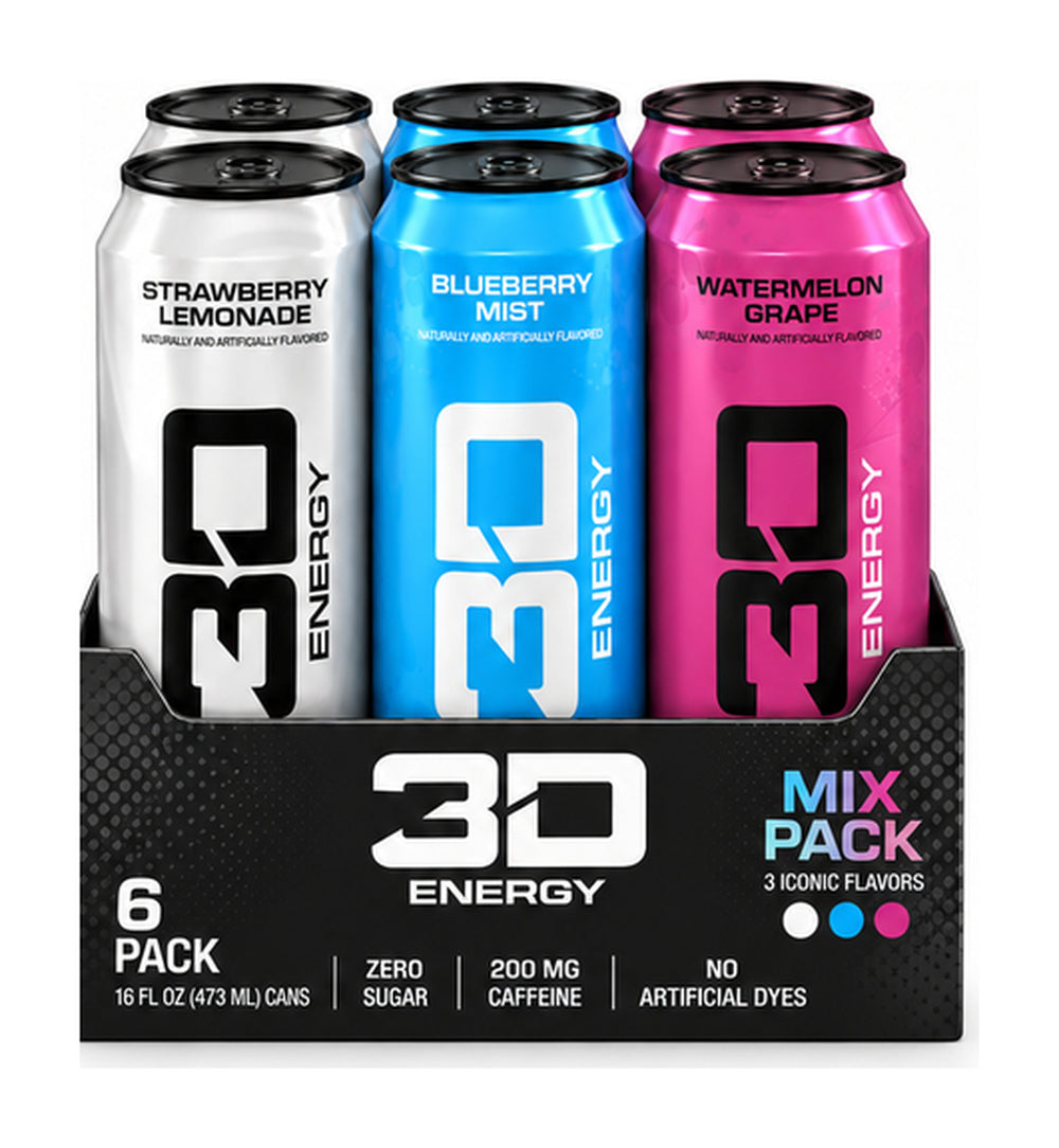 3D Energy – Pack Mix x6 | 6 Latas Surtidas 473 ml