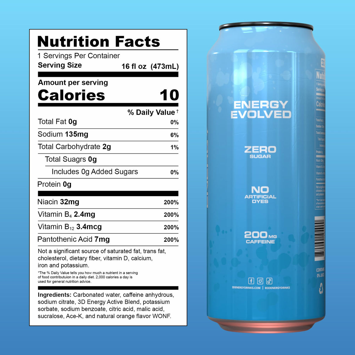 3D Energy – Pack Mix x12 | 12 Latas Surtidas 473 ml