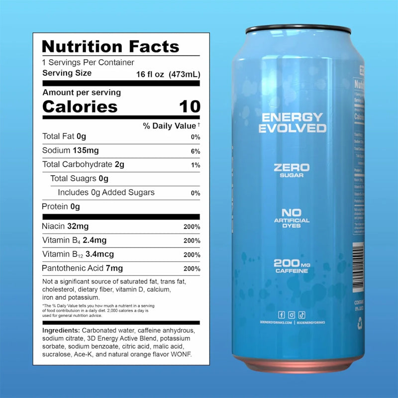 3D Energy – Blueberry Mist | Lata 473 ml